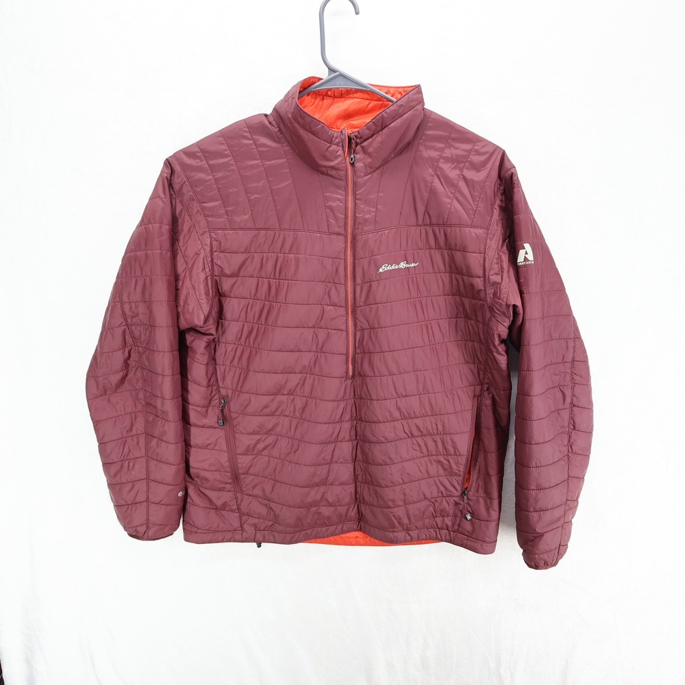 Eddie Bauer First Ascent Reversible Puffer Jacket Mens Large Maroon 0744 Pertex